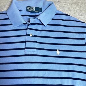 Polo Ralph Lauren blue label polo shirt Large horizontal striped short sleeve